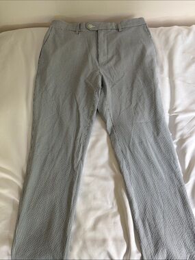 Banana Republic Men's Blue & White Striped Chinos